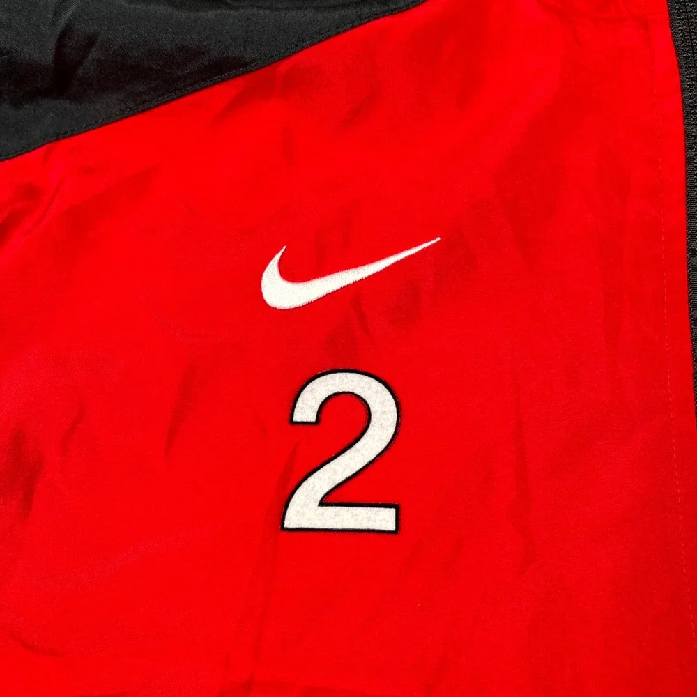 Houston Texans Track Jacket Mens Medium Red Black Nike Dri Fit Football NFL Logo